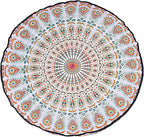 35" Pink Brown Mandala Floor Pillow Cushion Seating Throw Cover Hippie Decorative Bohemian Ottoman Poufs Pom Pom Pillow Cases Boho Indian Pet Dog Bed Cover
