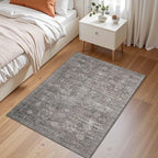 Entryway Rug Door Mat, Washable Samll 2x3 Rug, Boho Grey Front Door Mat, Non Slip Area Rugs, Low Pile Throw Accent Entry Carpet for Indoor Entrance, Bathroom and Kitchen(Taupe/Grey 2x3ft)