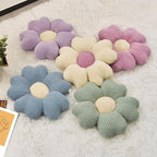2 Pcs Lavender Decorative Throw Pillows, 15'' Cute Daisy Flower Shaped Pillow Floor Seating Cushion for Bed Couch Sofa Bedroom Room Dorm Decor (Lavender & Ivory)
