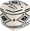 Anji Mountain Pouf Ottoman Foot Rest, Handmade Ottoman Pouf, Comfortable Foot Stool, Decorative Floor Seating for Living Room Decor, Bedroom & Home Décor Accent - Carbon Ikat