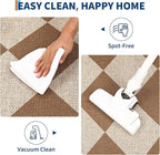 GarveeHome Easy Jute Area Rugs 6x9 for Living Room Non-Slip Backing Checkered Rugs Machine Washable Modern Indoor Outdoor Carpets for Dining Room Nursery Patio Bedroom Backyard Camping Brown