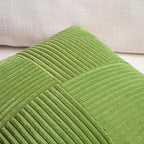 Fancy Homi Set of 2 Lime Green Lumbar Decorative Throw Pillow Covers 12x20 Inch for Living Room Bedroom Couch Bed Sofa, Soft Striped Corduroy Modern Rectangle Accent Cushion Case 30x50 cm