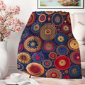 Colorful Bohemian Printed Blanket for Women Men, Mandala Circular Patterns Soft Lightweight All Season Throw for Home Decor, Couch, Bed, Camping, Travel, 40x50 Inches