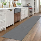 EARTHALL Woven Runner Rug 2x10 Ft Washable Runners for Hallways Long Cotton Non Slip Rubber Backed Kitchen Runner Braided Indoor Floor Carpet for Entryway, Hallway, Kitchen, Dark Gray