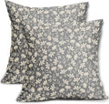 Grey Gray Pillow Covers 18x18 Set of 2 Vintage Floral Rustic Old Style Cute Flower Print Decorative Outdoor Pillowcases Seasonal Farmhouse Throw Cushion Case Decor for Couch Sofa Bed