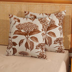 Orange Pillow Covers 16x16 Set of 2 Vintage Boho Floral Hydrangea Herbs Botanical Fall Throw Pillows Fall Outdoor Decoration Pillowcase Linen Farmhouse Cushion Case Decorative for Couch Sofa