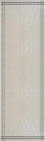 Easy Jute Rugs 2x7 Bordered Bone Color Living Room Indoor Outdoor Runner Rug for Patio and Kitchen Rug High Traffic Washable Easy to Clean Solid Boho Woven Design Outside Carpet (2 x 7)