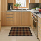 JTJ 2x3 Vintage Door Mats Indoor Entrance - Easy Jute Fall Rugs, Balcony, Kitchen, Mudroom, Washable Earthy Brown and Red Checkered Elegence Décor