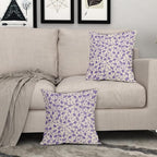 Purple Floral Pillow Covers 16x16 Set of 2 Vintage Rustic Old Style Cute Small Flower Purple Cream Print Decorative Outdoor Pillowcases Farmhouse Throw Cushion Case Decor for Couch Sofa Bed