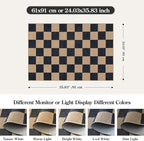 Lahome Colette Checkered Easy Jute 2x3 Rug, Small Entryway Rug Non Slip Kitchen Front Door Mat, Farmhouse Neutral Area Rug Non Shedding Low Pile Floor Carpet for Foyer Porch Doorway
