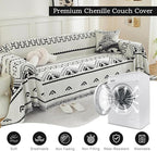 ROOMLIFE Couch Cover Blanket Loveseat Sofa Cover 2 Seat Sofa Slipcover Washable Chenille Sectional Couch Covers for 3 Cushion Couch Sofa Living Room Furniture Protector for Dogs, White 71"x118"