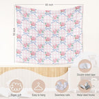 WARDOS Coquette Blue Bow Tapestry, Coquette Room Decor, Preppy Pink Rose Floral Tapestry, Cute Preppy Room Decor Teen Girls, Girly Bedroom Decor, Coquette Stuff, 50x60 Inch
