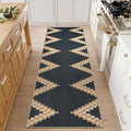 LIVEBOX Easy Jute Runner Rug for Entryway, 2x6 Runners Rug Kitchen Rugs Non Slip, Washable Black and Tan Boho Indoor Runner Rugs for Laundry Room Bedroom, Carpet Runners for Hallway 6ft