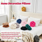 Uvvyui Knot Pillows, 14 Inch Decorative Throw Pillows Round Pillows Cushion, Soft Handmade Knotted Ball Pillow Plush Cushion Home Decor for Bed Couch Living Room (Rose Red, 14 Inch)