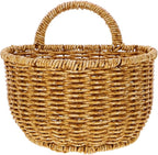 DOITOOL Handwoven Kitchen Storage Basket 7 Inch Hanging Wall Basket for Fruits Vegetables Garlic Onion Bathroom Organization