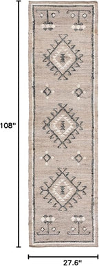 SAFAVIEH Kilim Collection Runner Rug - 2'3" x 9', Grey & Black, Handmade Flat Weave Jute, Ideal for High Traffic Areas in Living Room, Bedroom (KLM762F)