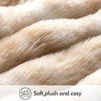 MIULEE Faux Fur Pillow Covers Thick Soft Plush Lumbar Throw Pillows Luxury Spring Home Decor for Couch Bed Chair Bedroom Living Room Sofa,12x20 Inch Pack of 2 White-Beige