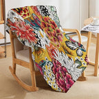 Boho Floral Throw Blanket Bohemian Colorful Flowers Print Mandala Blanket for Sofa Bed Couch Chair Or Dorm 50"x60"