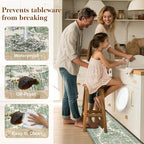 Boho Kitchen Mats for Floor 2 Piece Set Anti Fatigue Cushioned PVC Kitchen Rugs Non Slip Waterproof Farmhouse Mats 2/5 Inch Comfort Standing Mat for Sink, Laundry, 17.3"x47"+17.3"x28", Spring Green
