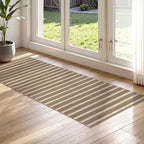 Lahome Elance Striped Easy Jute Hallway Runner Rug, 2x6 Kitchen Mats for Floor Washable Entryway Runner, Farmhouse Neutral Indoor Outdoor Carpet for Hallway 6ft Entry Laundry, Khaki