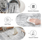 6x6 Grey Round Rug 6ft Living Room Circle Rug Gray Vintage Round Area Rug Non Slip Indoor Carpet for Dining Room Bedroom