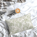 Sage Green Pillow Covers 12x20 Set of 2 Light Green Floral Chinoiserie Throw Pillows Rustic Toile Flower Decorative Pillow Cases Outdoor Chinoiserie Decor Lumbar Cushion Case for Couch Sofa