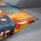 Emvency Set of 4 Blue and Orange Throw Pillow Covers Vintage Messy Rust Home Sweet Home Love Yourself Abstract Painting Outdoor Pillow Cases Decor Standard Square 20x20 Inches Pillowcases