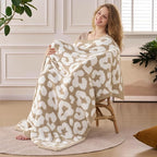 Joiedomi Throw Blanket for Couch Bed Sofa, Knitted Beige Blankets Gifts for Women Mom Girls, Cozy Cute Soft Throw Home Room Decor Aesthetic for Women Mothers Birthday Gifts 50x60 Inches