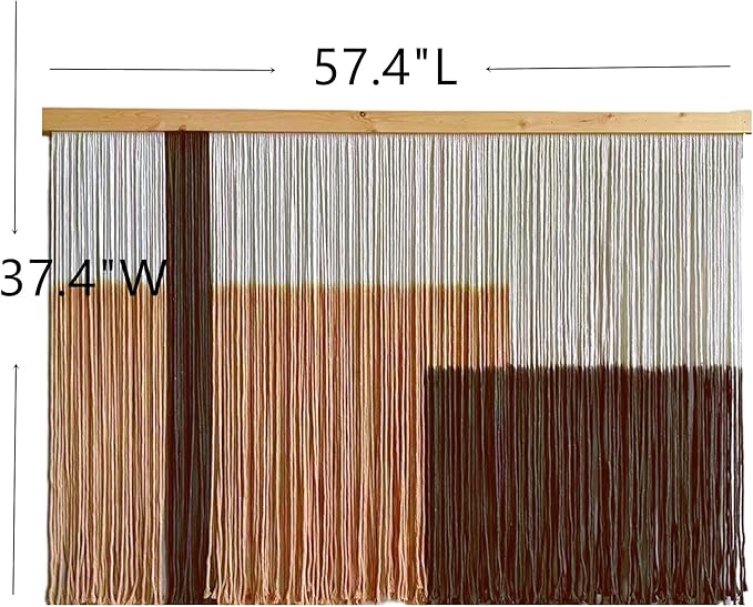 Sdjazl Woven Boho Macrame Wall Hanging Home Decor Tapestry Dip-Dyed Large Modern Handmade Colorful Mountain Landspace for Living room (black1)