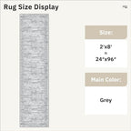 Runner Rug 2'x8' Washable Non-Slip Runner Rugs for Kitchen Bathroom Laundry Room Grey Vintage Floor Carpet Runners for Hallway Entryway