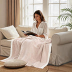 NEXHOME PRO Soft Blanket for Women, Twin Size Cozy Blanket Warm Reversible Knit Lightweight Throws for Sofa Bed, Picnic, Heather Terracotta, 60 x 80 inches
