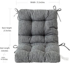 QILLOWAY Outdoor Seat/Back Chair Cushion Tufted Pillow, Spring/Summer Seasonal Replacement Cushions - Pack of 4 (Charcoal Grey/Black)
