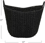 Household Essentials Paper Rope Basket with Handles, Natural Woven Woven Storage Basket, Great for Decoration or Organization