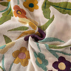 Boho Blanket for Bed 100% Cotton Bohemian Throw Blankets Ultra Soft Woven Muslin Decorative Blankets All Seasons Vintage Quilt Knitted Blanket for Sofa Chair(Beige, 60"x80")