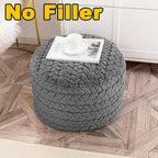 Asuprui 20x14 Inch Unstuffed Ottoman Pouf Cover – Lightweight Foot Rest, Floor Bean Bag Chair, Storage Pouf for Living Room, Bedroom & Balcony (Filler Not Included) (Gray)