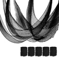 Set of 5 Halloween Creepy Gauze Cloth Decoration, Indoor Outdoor Black Scary Halloween Gauze Tapestry Decor, Spooky Decorations for Home Wall Yard Haunted House Party Supplies, 72 x 30 inch