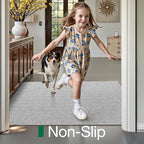LUMI Ultra Thin Indoor Door Mat for Entrance 32"x48", Non Slip Entryway Mat, Low Profile Doormat, Unique Herringbone Design Carpet for Inside, Patio, Porch, Gray