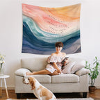 WARDOS Mental Health Tapestry, Inhale Exhale Mental Health Tapestry Wall Hanging, Abstract Watercolor Meditation Wall Blanket Decor for Therapist Counselor Calming Office, 50x60 Inch