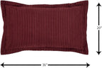 Better Trends Chenille Bedspreads King Size, Burgundy 100% Cotton Chenille Stripe Design Tufted Bedding Coverlet Soft Lightweight, 120"x110" with 2 King Sham 3 Pieces Set Jullian Collection