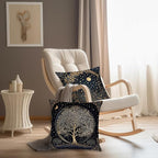 Vintage Dark William Morris Moon Night Forest Decor Pillow Covers 18x18 Set of 4,Black Forest Decor,Dark Dcademia Floral Decorative Throw Pillow Covers for Home Bedroom Living Room