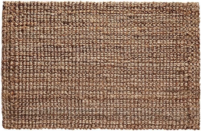 IRONGATE Jute Handspun Area Rug - Premium Jute Handwoven Reversible Chunky Textured Tan Beige Neutral Throw Accent Rug Carpet - Rustic Farmhouse Living Room Bedroom Den Study Décor -24" x 36" Natural