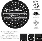 Hand Woven Braided Jute Rug - 5' Round - Black Reversible Farmhouse Rugs for Living Room, Bedroom, Dining Room, Kitchen - Natural Decorative Floor Boho Entry Area Rugs - Jute Round Rug 5ft