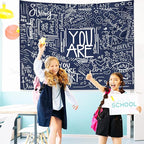 KJHL Quote You Are Wall Tapestry Blue Inspirational Classroom Kids Tapestries Wall Hanging Motivational Positive Affirmations Saying Aesthetic Tapestry for Bedroom Dorm
