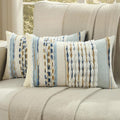 FUTEI Navy Brown Accent Throw Pillow Covers Set of 2, 12x20 Inch Plush Tufted Striped Textured Decorative Pillow Cases for Farmhouse Boho Couch Decor