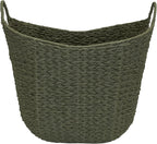 Household Essentials Natural Woven Wicker Storage Basket with Handles