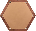 Stonebriar Decorative 24" Hexagon Wall Mirror with Redwood Frame and Attached Hanging Bracket, Decorative Country Rustic Decor for The Living Room, Bedroom, Bathroom, Hallway, and Entryway