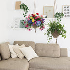 4 Pack Jute Crochet Long Plant Hanger for 3 Inch to 12 Inch Pots, Macrame Plant Hanger Macrame Plant Holder Rope with S Shaped Hooks for Indoor Outdoor Home Decor (Brown)