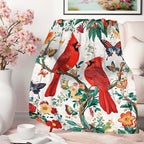 Cardinal Blanket Throw, Cardinal Gifts for Women and Men, Lightweight Soft Red Bird Blanket Fleece, Perfect for Living Room, Bedroom Decor, 60x80 Inches