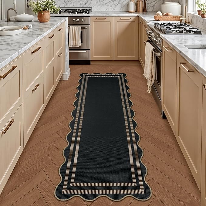 Modern Hallway Runner Rug, 2x6 Washable Easy Jute Rugs for Entryway Kitchen Farmhouse Indoor Outdoor Carpet, Non Slip Runner for Bedroom Porch Laundry