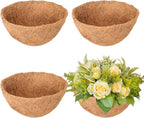 Legigo 4 Pack 18 Inch Hanging Basket Coco Liners Replacement, 100% Natural Round Coconut Coco Fiber Planter Basket Liners for Hanging Basket Flowers/Vegetables